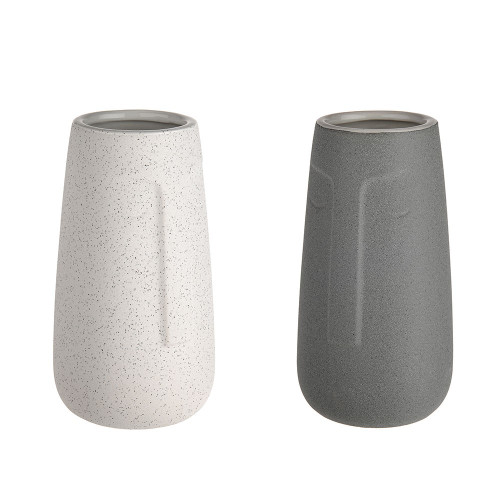 Dakota Face Sand Finish Ceramic Vase 20.5cm 2 Assorted 