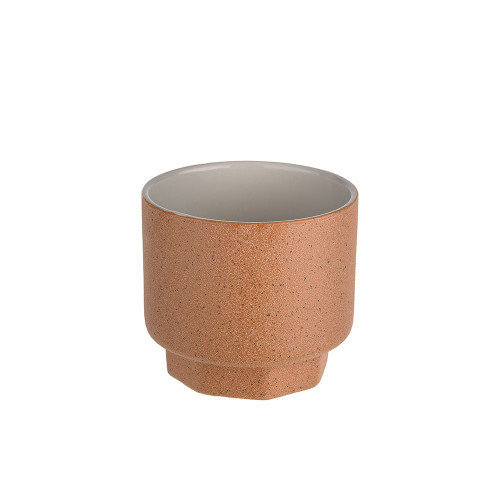 Ceramic Pot Orange Sand Finish 9.4cm 