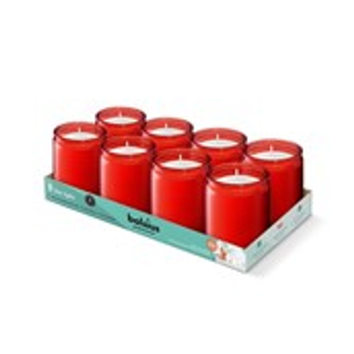 Bolsius Professional Starlight Glass 82/68mm Tray 8 -Red