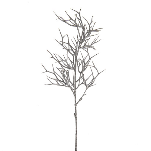 White Wash Glittered Twig Spray 66Cm