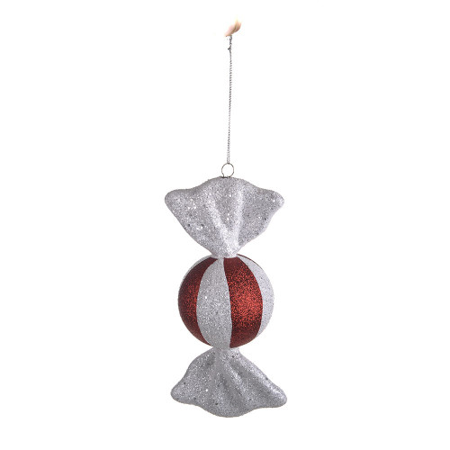 Candy Red & White Hanging Dec 18Cm
