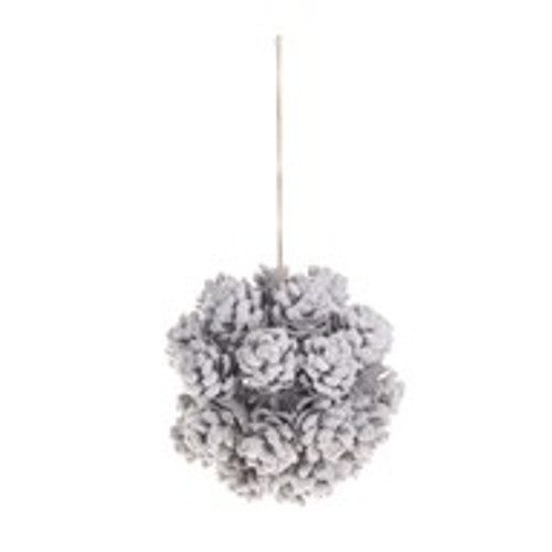 Frosted Cone Hanging Dec 12Cm Wdl