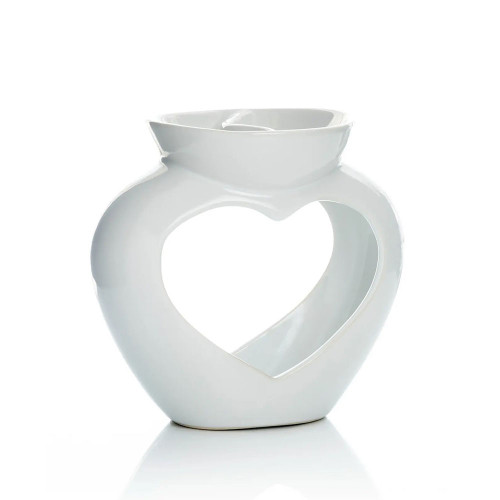 Ava May White Dual Scent Heart Burner in FSC Gift Box - FSC Mix Credit