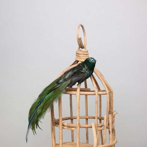 Green Velvet Bird w/clip