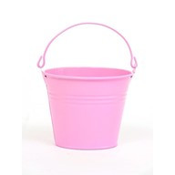 Bucket Zinc Lt Pink 9.5Cm High