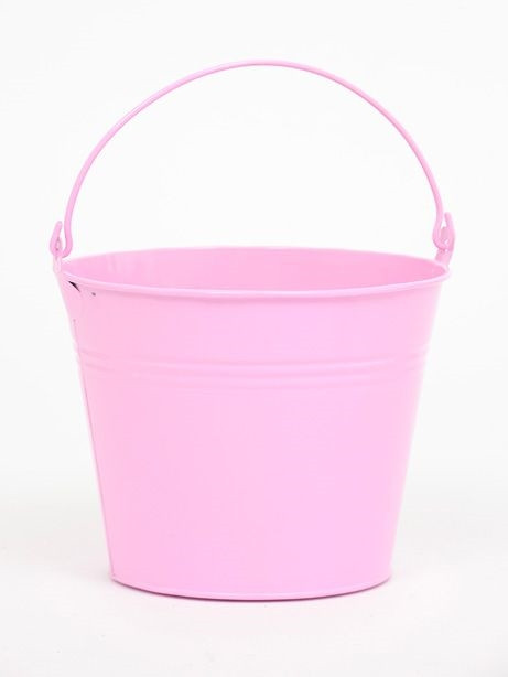 Bucket Zinc L Pink 15Cm High