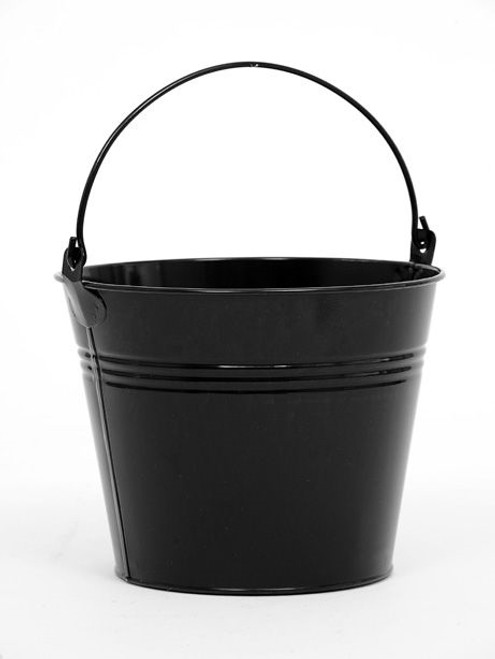 Bucket Zinc Black 15Cm High