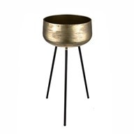 Olympia Metal Plant Pot On Stand Light Gold