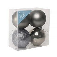 Red 10cm Shatterproof Bauble x 4