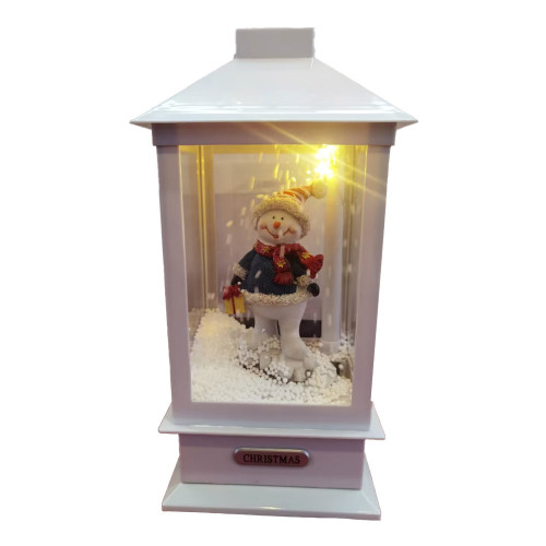 Christmas Lantern Santa or Snowman 2 Asst 35cm 2 LED Light (Batteries No