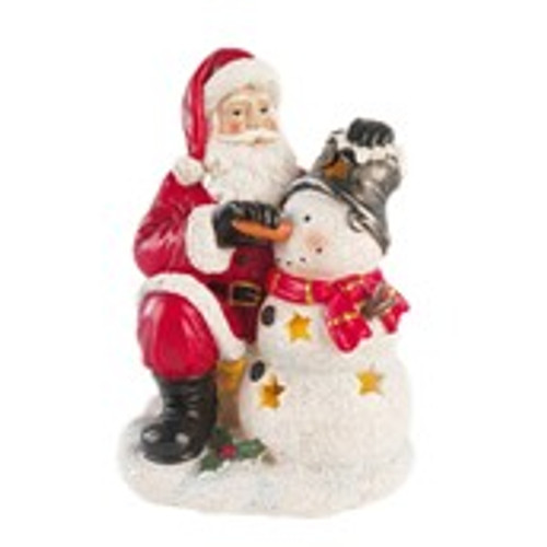 Santa making Snowman 20.5cm