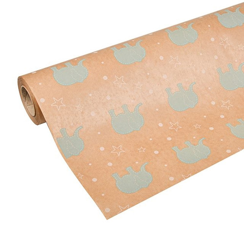 Kraft Paper Baby Elephant Blue