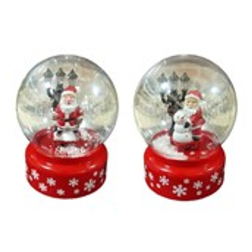 Snow Globe Santa 2 Assorted 12cm LED Light  (Batteries Not Included)