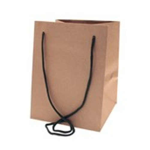 Hand Tie Bag Natural Kraft With Moss Handle 19x25cm