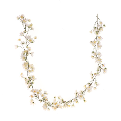 Artificial Cherry Blossom Garland Cream  180cm
