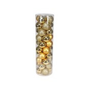 Gold 8cm Plastic Ball in box (matt,shiny,glitter) x 48