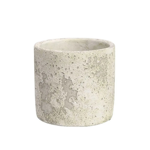 Rustic Round Cement Flower Pot 14x13cm (1/12)