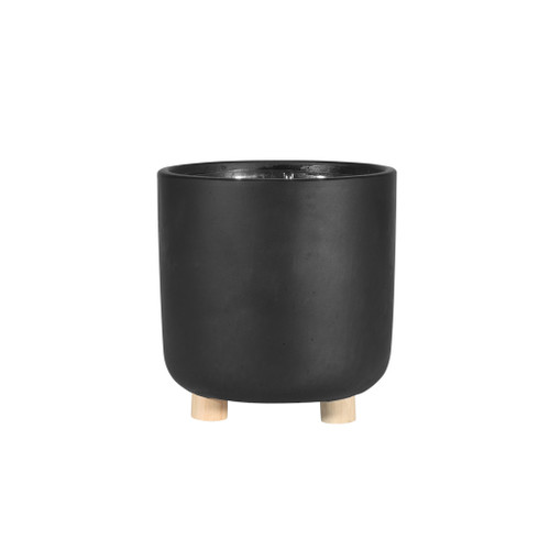 Moda Black Footed Planter-H13cm x Dia 12cm