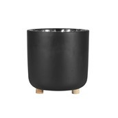 Moda Black Footed Planter- H14cm x Dia 13cm