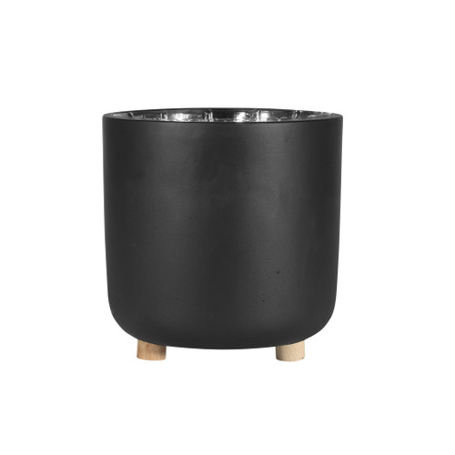 Moda Black Footed Planter- H14cm x Dia 13cm