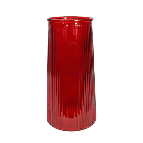 Astrid Graduated  Glass Vase - Red - H32cm