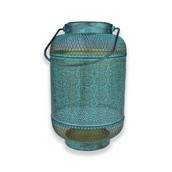 Solar Metal Lantern Green 26cm 