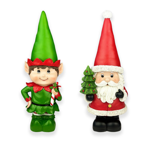Elf & Santa Resin Ornaments LED 2 Asst 40.5-41cm