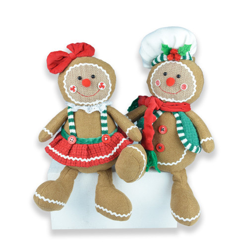 Gingerbread Couple Sitting 2 Assorted 25cm