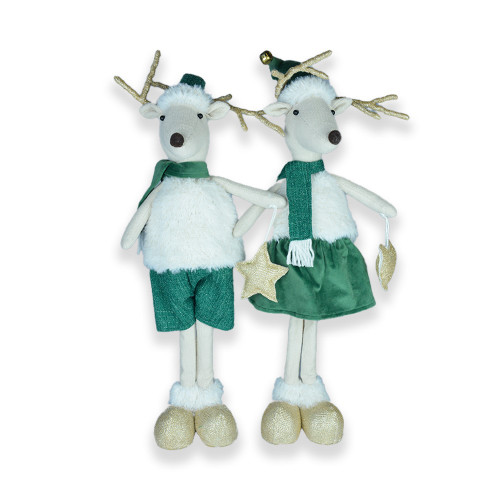 Tall Reindeer in white and green  2 asst 60cm