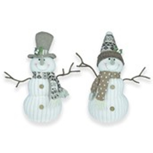 Snowmen with hat and scarf Natural 2 Asst 