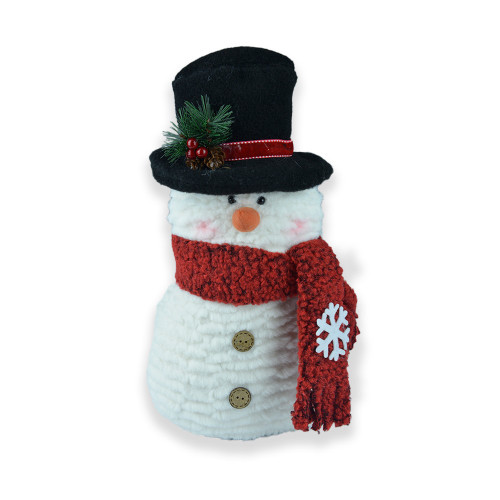 Snowman with top hat and scarf 35cm