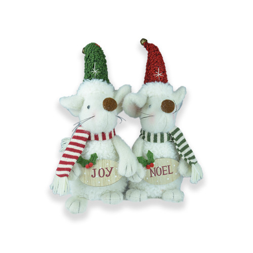 Mouse holding board 2 asst Joy or Noel 40cm 