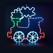 LED Rope Light Flashing Train 63x57cm