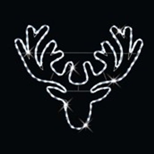 Rope Light Stags Head 78x68cm