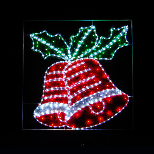 Tinsel Bell Light up sign Red 100x100cm