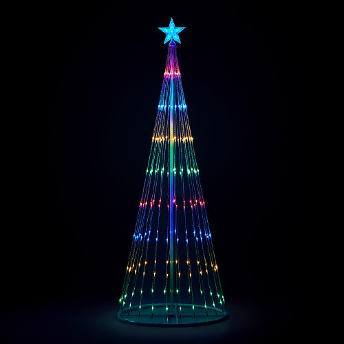 LED Pyramid cone Tree mulit coloured 1.8m