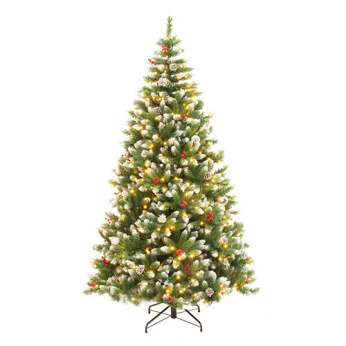 Artificial Pre-Lit Frosted Kenmure Tree 7ft