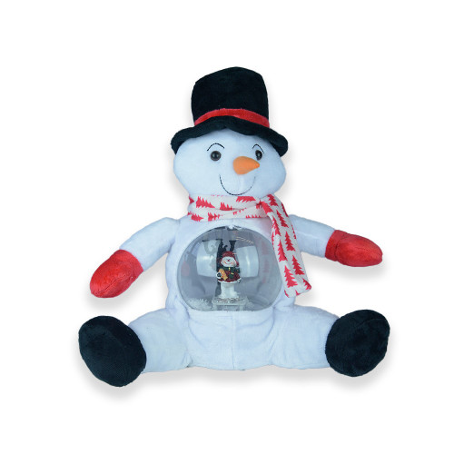 Plush Snowman with Snow Globe