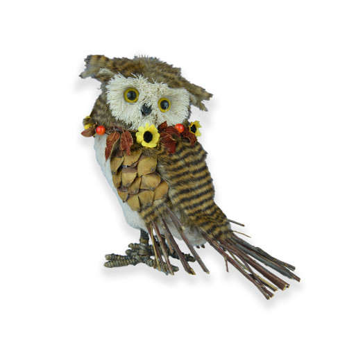 Owl Ornament with Flowers 25x14x23cm