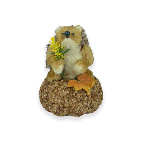 Hedgehog with Autumn leaves 13x13x17cm
