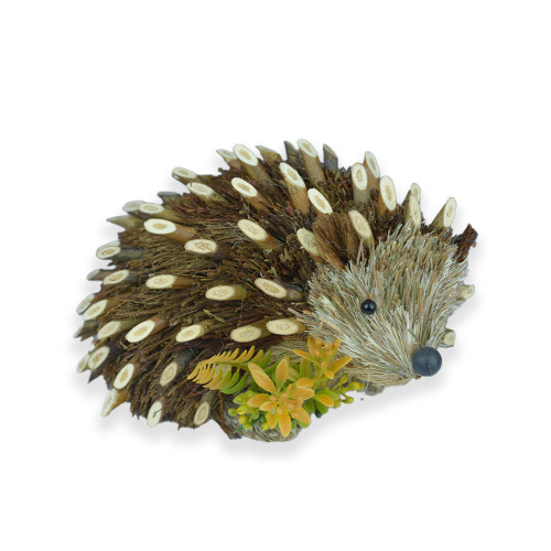 Hedgehog holding yellow flowers 14x14x20cm