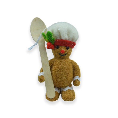 Hanging Gingerbread Decoration with spoon H16xW8xD5.5cm