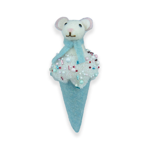 Hanging Ice cream dec with mouse 7x7x18cm