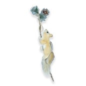 Squirrel with twig and acorn 52x12x52cm