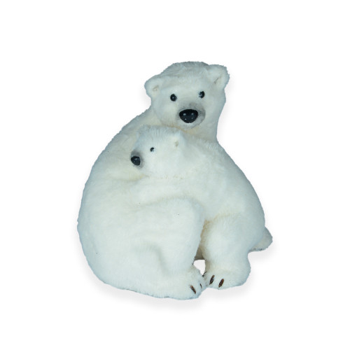 Polar bear with baby 40x33x39cm