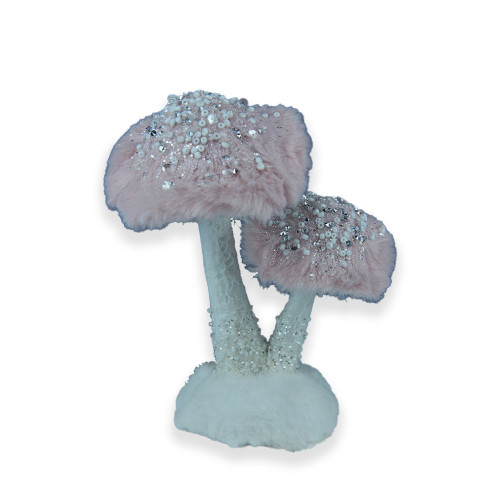 Mushroom decoration pink and white 16x10x20cm