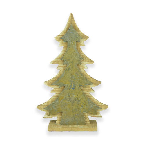 Wooden and Iron Christmas Tree with 18 LED 22.5x6x35cm