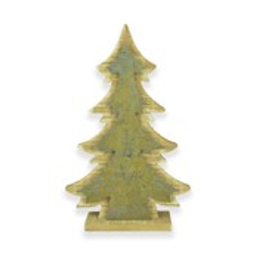 Wooden and Iron Christmas Tree with 18 LED 22.5x6x35cm