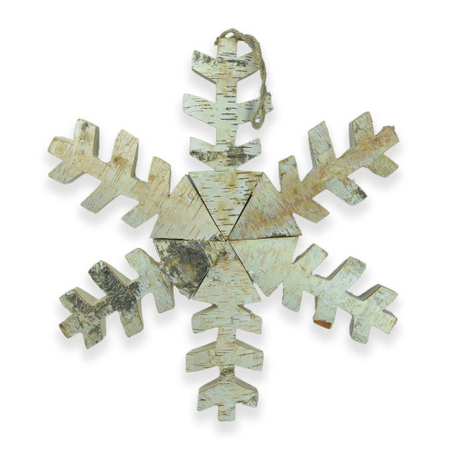 Wooden Snowflake Natural 47x3cm