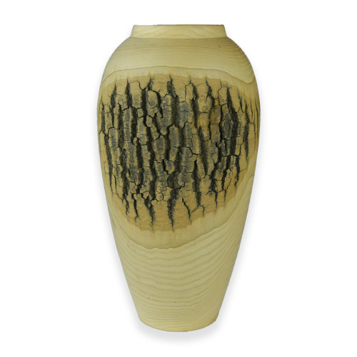 Wooden Vase Natural Polish 12.5x12.5x24cm